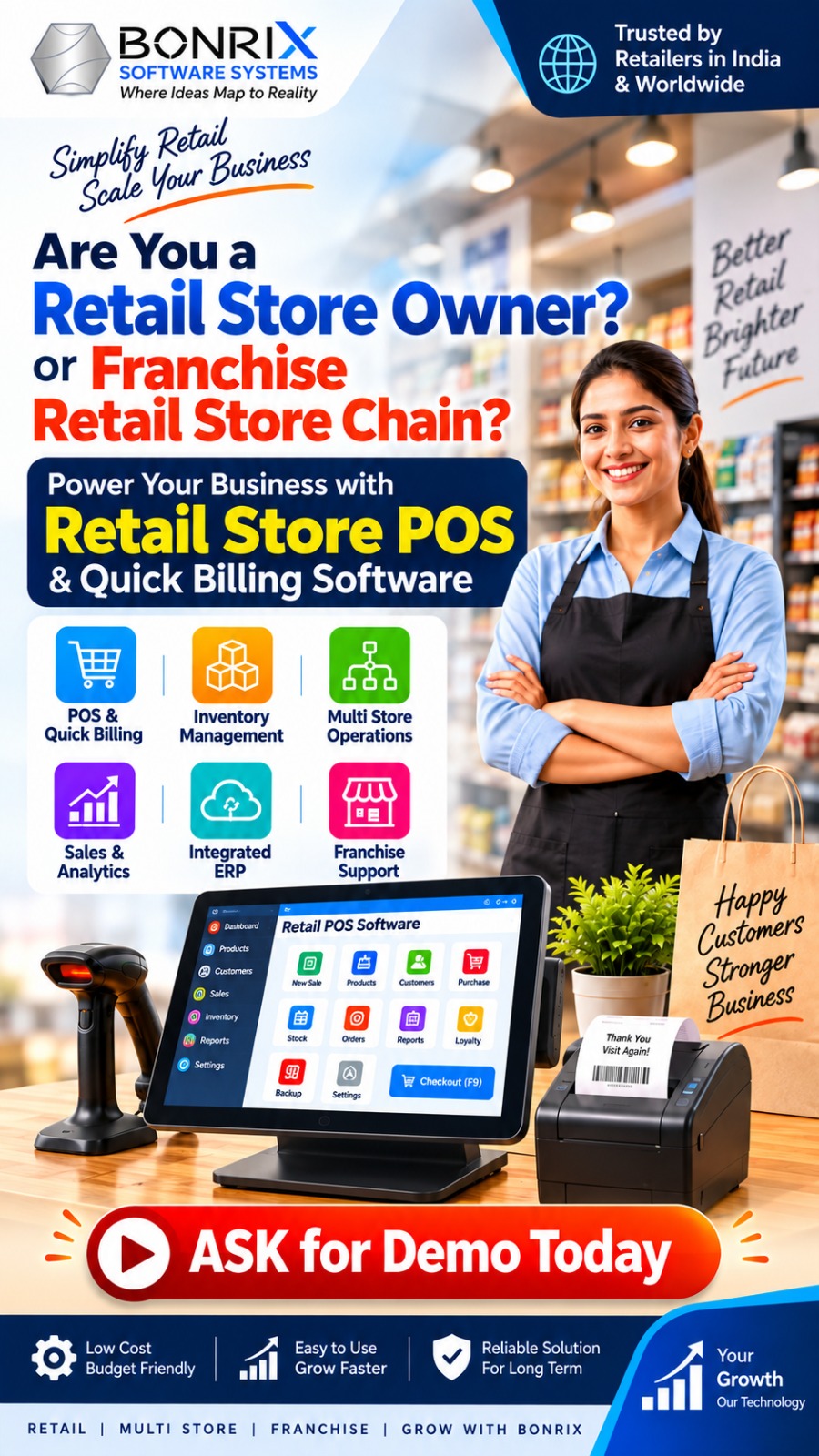 Bonrix Retail POS & ERP Software for Multi-Store Stores | Fast Billing & Inventory
